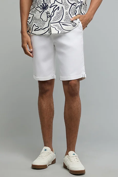 أر أند بي Solid Shorts with Drawstring Waist