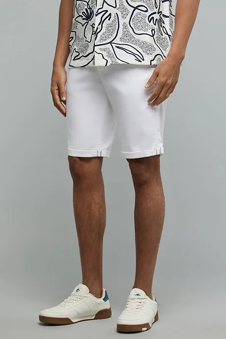 أر أند بي Solid Shorts with Drawstring Waist