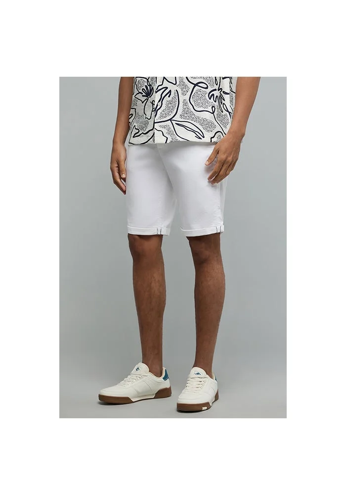 أر أند بي Solid Shorts with Drawstring Waist