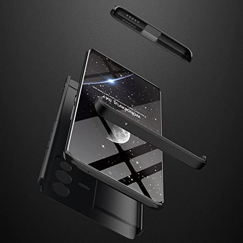 Kapa Double Dip Full 360 Protection Back Case Cover for Vivo V23 PRO (5G) (Black), Polycarbonate - Image 5