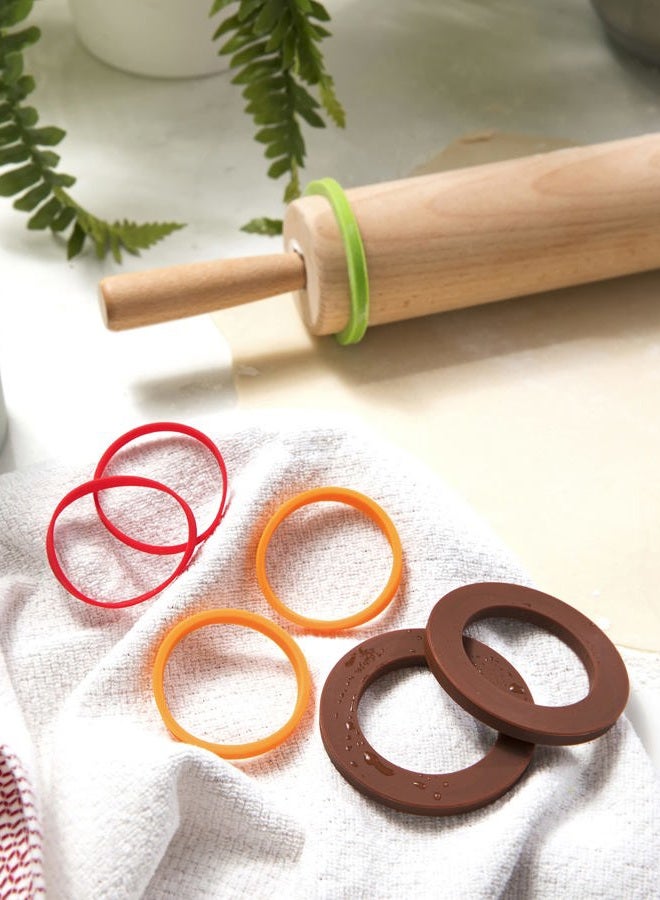 Talisman Designs Silicone Rolling Pin Bands | 8 Piece Set | Ensure Dough Thickness | Baking Accessories | Rolling Pin Rings | Bands for Rolling Pin | Rolling Pin Thickness Rings - Image 3