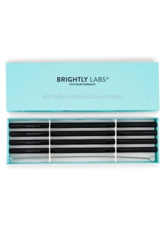 BRIGHTLY LABS Set of 4 Eco-Friendly Reusable Glass Drinking Straws with Cleaning Brush Alternatives for Plastic Straws, Ideal for Daily Use, Travel, and Parties. Reduce Waste, Enjoy Refreshing Beverages  - Image 4