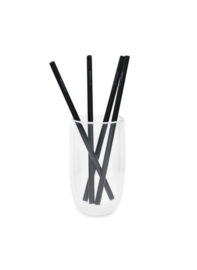 BRIGHTLY LABS Set of 4 Eco-Friendly Reusable Glass Drinking Straws with Cleaning Brush Alternatives for Plastic Straws, Ideal for Daily Use, Travel, and Parties. Reduce Waste, Enjoy Refreshing Beverages  - Image 2