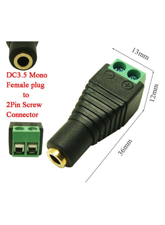 NIBEMINENT Jack Adapter Plug For 2-Pin Solderless Terminal Screw Black - Image 2