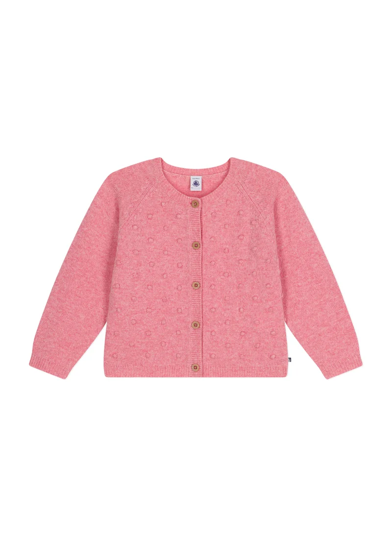 Petit Bateau Cardigan containing wool for little girls.