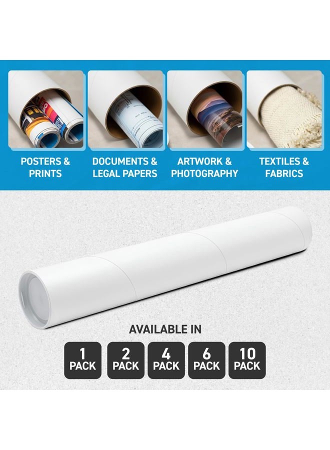 MagicWater Supply 2 In x 24 In White Mailing Tubes with Caps (6 Pack) - Image 4