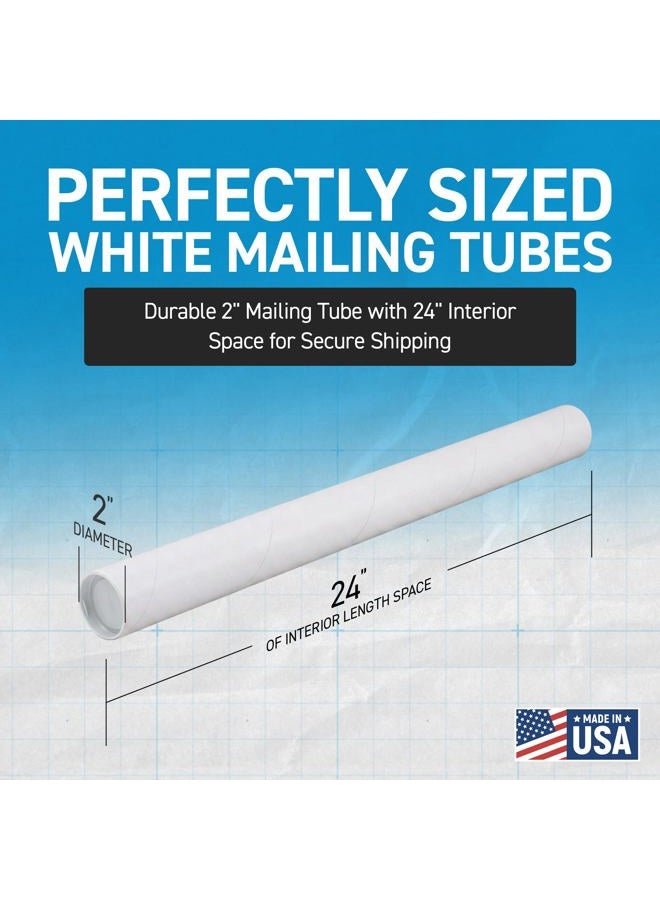 MagicWater Supply 2 In x 24 In White Mailing Tubes with Caps (6 Pack) - Image 2