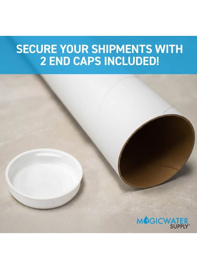 MagicWater Supply 2 In x 24 In White Mailing Tubes with Caps (6 Pack) - Image 5
