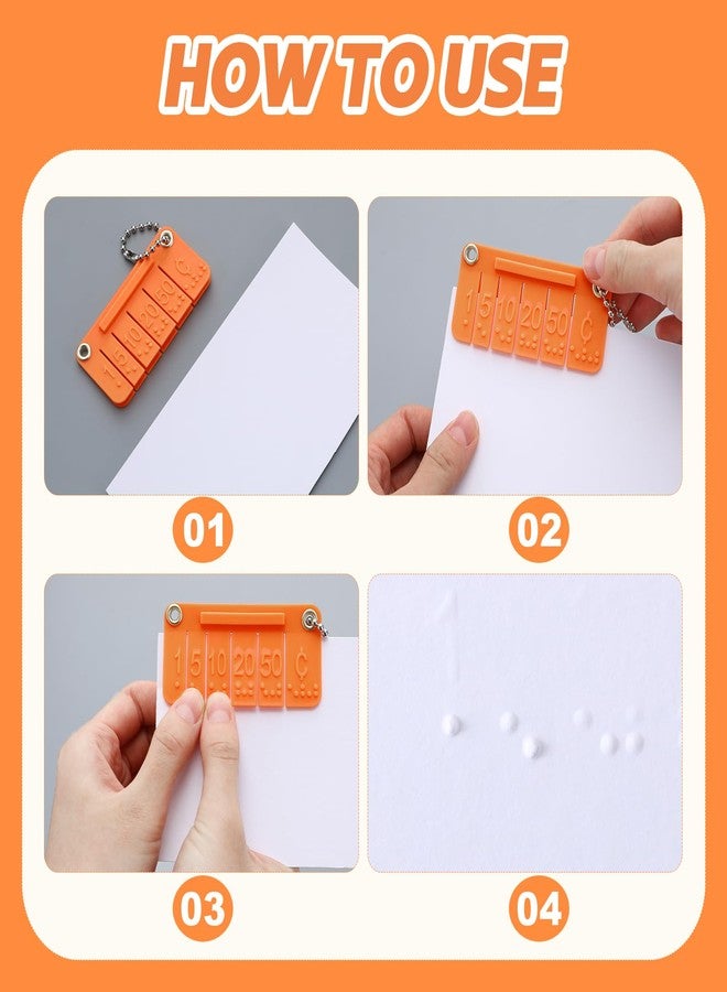 Tellegloww 2 Pcs Plastic Click Pocket Money Brailler Braille Label Maker Braille Gifts for the Blind and Visually Impaired Traveling Shopping - Image 3
