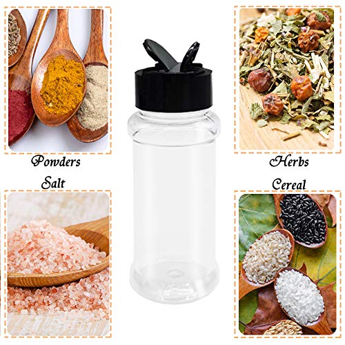 OJYUDD 16 Pack 3.4oz/100ml Plastic Spice Bottles Set,Empty Seasoning Containers with Black Cap,Clear Reusable Containers Jars for Spice,Herbs,Powders,Glitters - Image 4