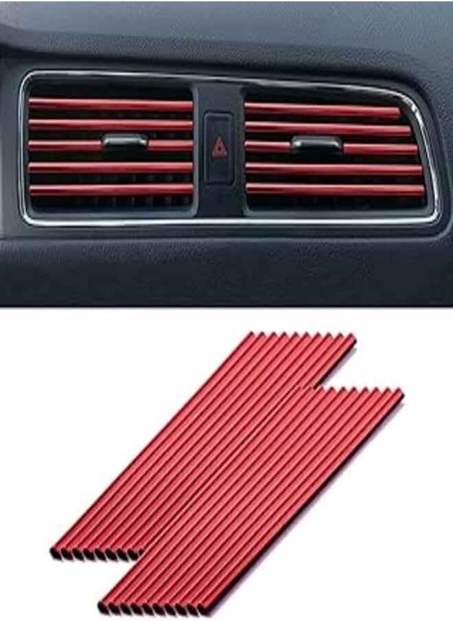 Generic - PVC Car Air Conditioner Vent Trim Bar for All Air Vent Straight - 10pcs - Size 20cm (red) - Image 1