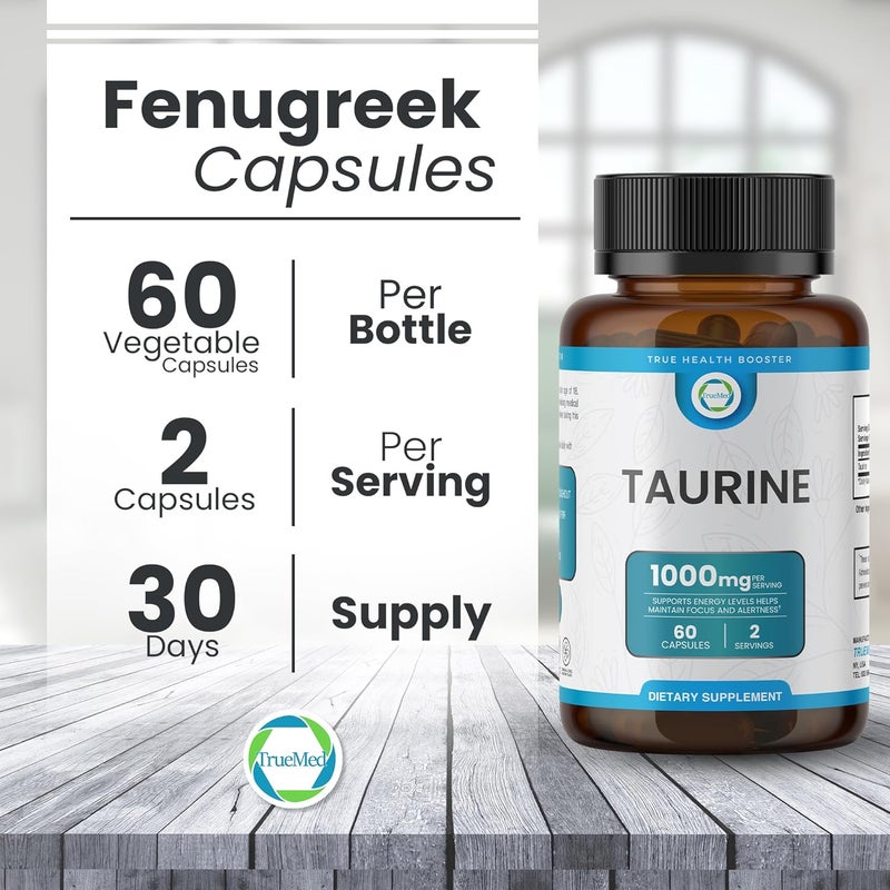TRUEMED Taurine 1000mg with Magnesium Glycinate  Alpha Lipoic Acid  Supports Natural Energy Focus  Wellness  CaffeineFree NonStimulant Antioxidant Support  60 Capsules Made in USA - Image 4