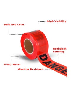 BERRY Berry Set of 2 - 200m High Visibility Danger Safety Tape, Barrier Tape for Construction, Emergency & Hazard Zones  - Image 4