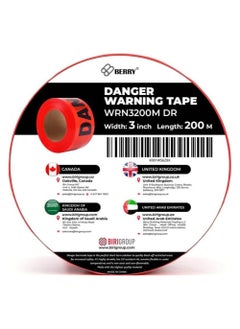 BERRY Berry Set of 2 - 200m High Visibility Danger Safety Tape, Barrier Tape for Construction, Emergency & Hazard Zones  - Image 2