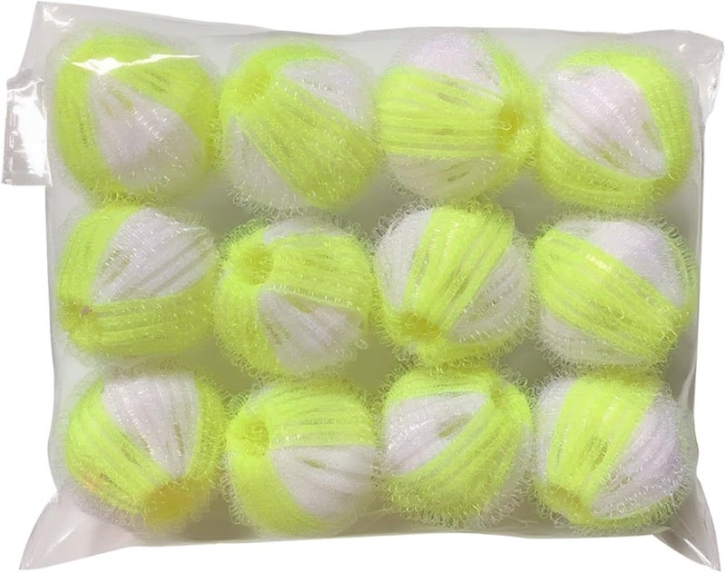 12 Dryer Balls Pet Hair Remover, Catcher Laundry Dog Hair Automatic, 1.4 in / 3.5 Cm Plastic, and Mustard White, Use Easy, High Durability, Various for Clothing Suitable - Image 1