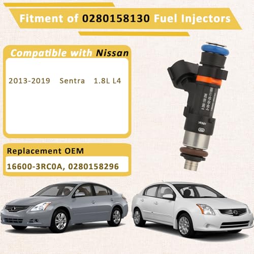 Pjvmvo 166003RC0A OE 18L Fuel InjectorsCompatible withNissan 18 Sentra 2013 2014 2015 2016 2017 2018 2019 10 Holes Set of 4 - Image 3