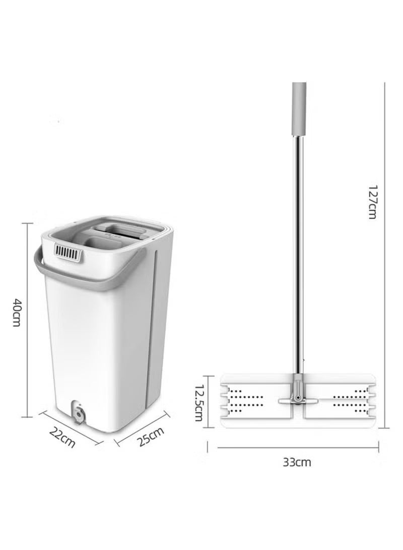 Hands-Free Flat Mop System with 8 Washable Pads - Self-Wringing Mop and Bucket Set for Effective Wet & Dry Floor Cleaning on All Surfaces - Image 4