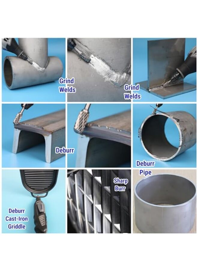 10PCS Carbide Burr Set, Compatible with Drill Bits, Rotary Tool Attachment Kits, Files, Drill Bits, File Accessories for Metal, Wood, Stone, Steel, Grinding, Engraving, Cutting - Image 2