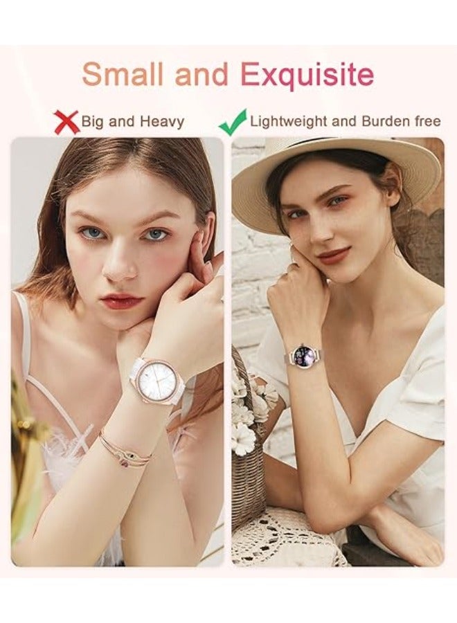 Efolen Smart Watches for Women, 1.106" AMOLED Small Screen Smartwatch Answer/Make Call for Android iOS Phones, IP68 Waterproof Fitness Activity Tracker with 100+ Sports, Heat Rate, SpO2, Rose Gold - Image 4