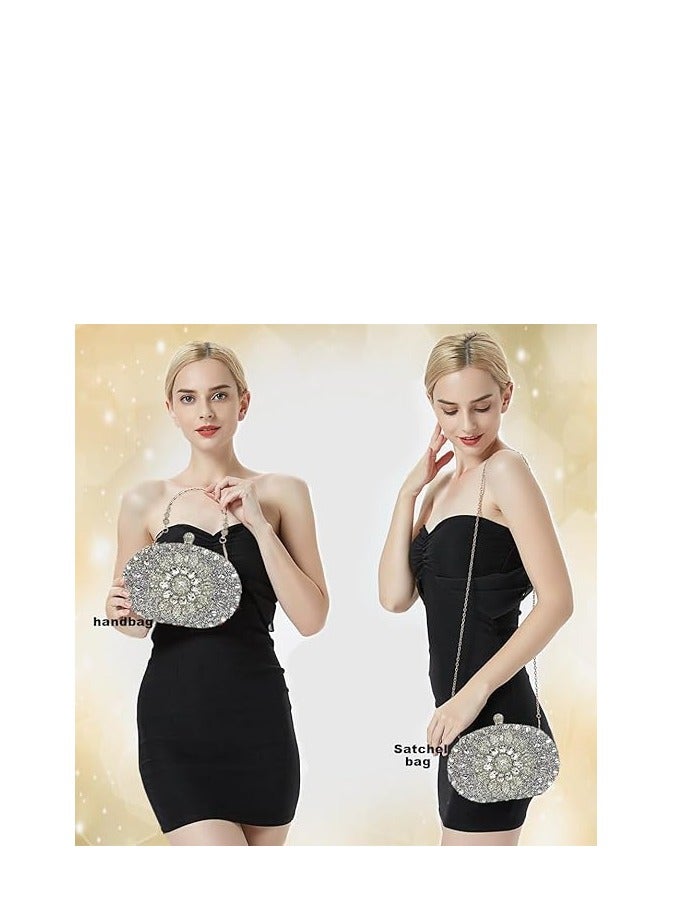 Red Sunflower Clutch Purses For Women Rhinestone Evening Purse Sparkling Handbags Crystal Clutch For Wedding Party，Valentine's Day gift  - Image 5