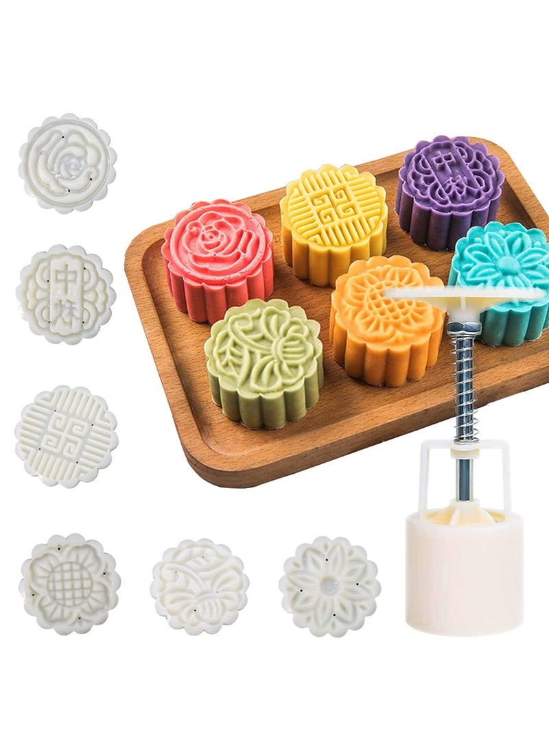 Moon Cake Decorating Tools Oriental Pie Shell Shaped Mooncake Mold Hand Pressure Fondant Pie Baking Tool Accessory Set - Image 2