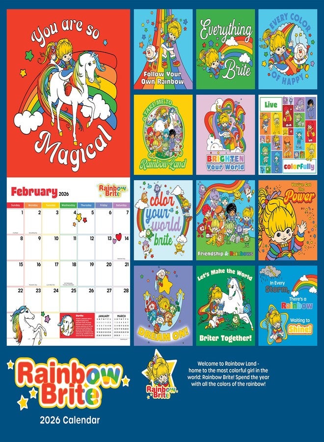 TF Publishing 2026 Rainbow Brite Wall Calendar - Large Grids for Appointments and Scheduling - Vertical Monthly Wall Calendar 2026 with Premium Matte Paper for Home and Office Organization - 12x12in - Image 3