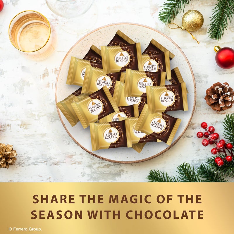 Ferrero Rocher Premium Dark Hazelnut chocolate squares, Individually Wrapped Chocolates, Great for Sharing or Gifting, 3.7 oz - Image 2