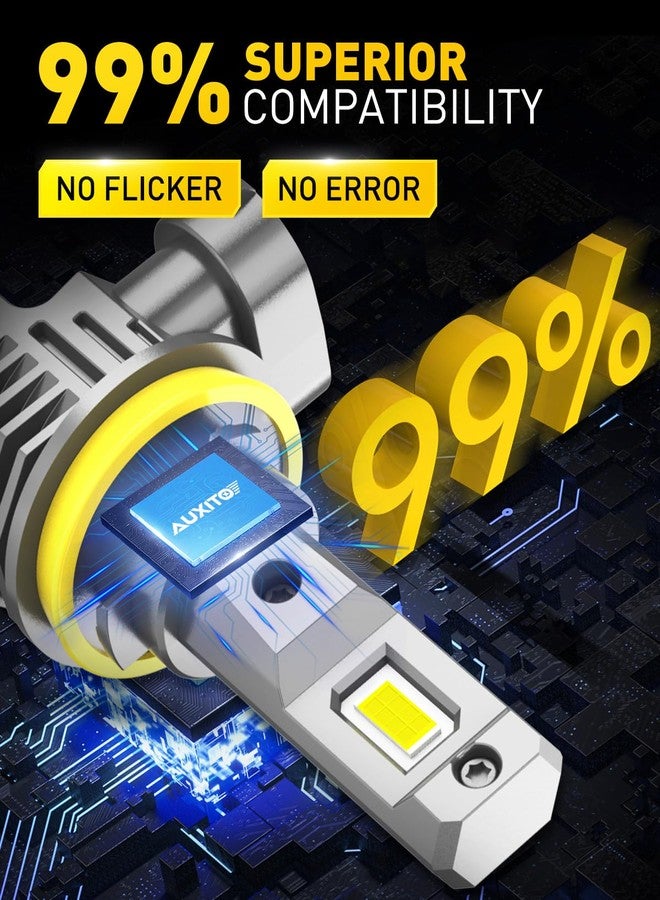 أوكسيتو مصابيح ضباب LED من AUXITO H11 H8 H16، سطوع 600%، لون أبيض بارد 6500 كلفن، مصابيح ضباب أمامية صغيرة الحجم 1:1، بدون قطبية، سهلة التركيب والتشغيل (عبوة من قطعتين) - Image 4