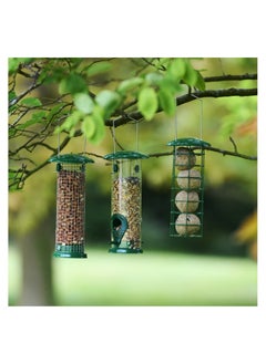SYOSI SYOSI 3Pack Metal Bird Feeder, Squirrel-Proof Hanging Bird Feeder Station for Garden, Backyard, Lawn Set of Tube, Dense Mesh, Coarse Mesh Wild Bird Feeders for Nuts, Seeds, Fat Balls  - Image 1