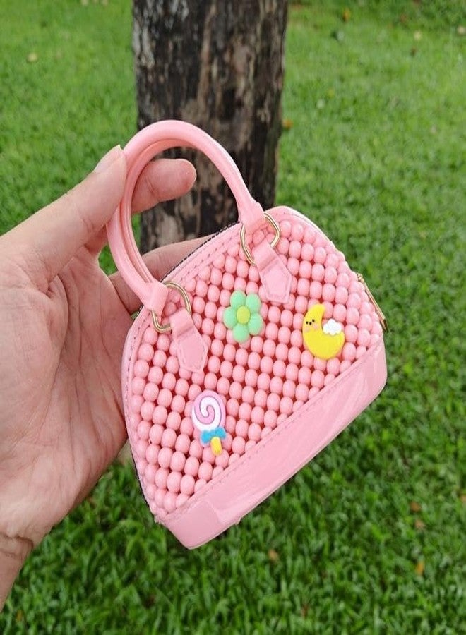 white small Handbag for Kids, Pink, Black, Mint Green Colors, Small Size Purse - Image 2