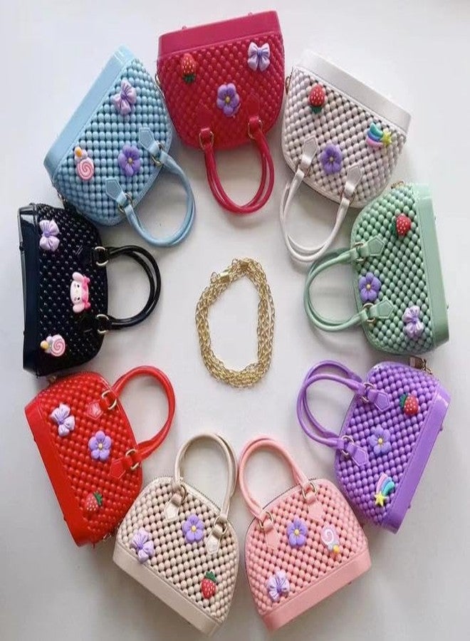 white small Handbag for Kids, Pink, Black, Mint Green Colors, Small Size Purse - Image 3
