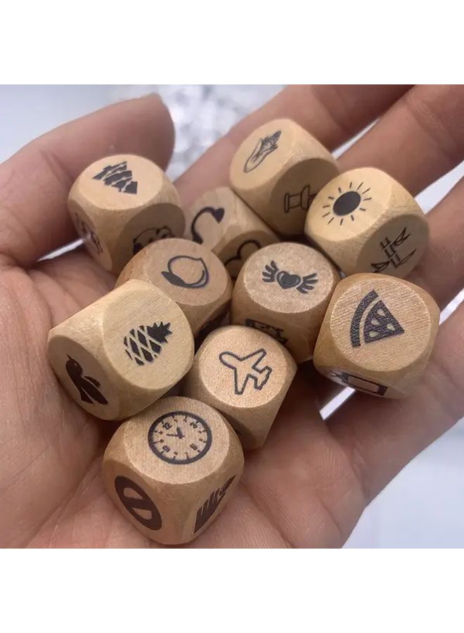 10 قطع من النرد الخشبي لرواية القصص مع حقيبة ستايل قياسي - Image 2