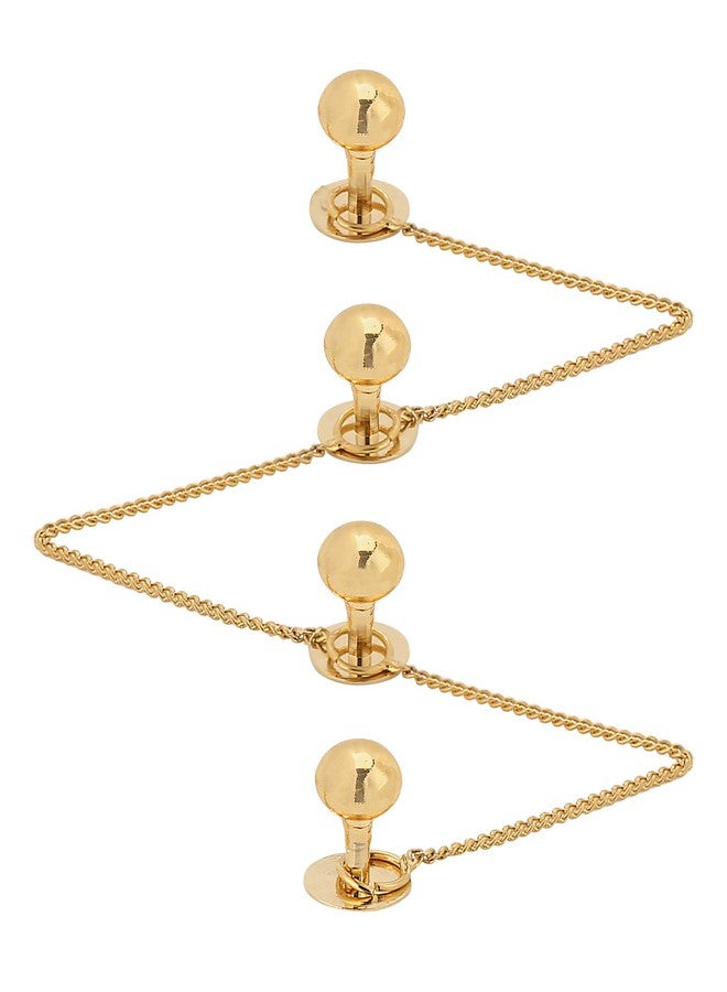 TRIPIN Brass Kurta Buttons with Golden Ball and Chain for Men and Women TNSPKURTA1989 (Golden Ball) (Golden Ball + Multi Color) - Image 3
