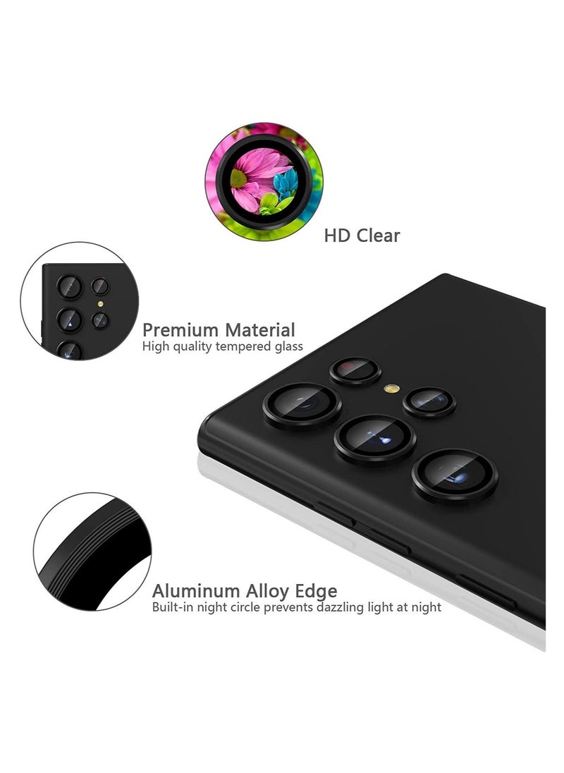 Raxoom Camera Lens Protector Compatible with Samsung Galaxy S22 Ultra (2022), Scratch-Resistant Ultra-Thin Tempered Glass with Aluminum Edge - Image 2