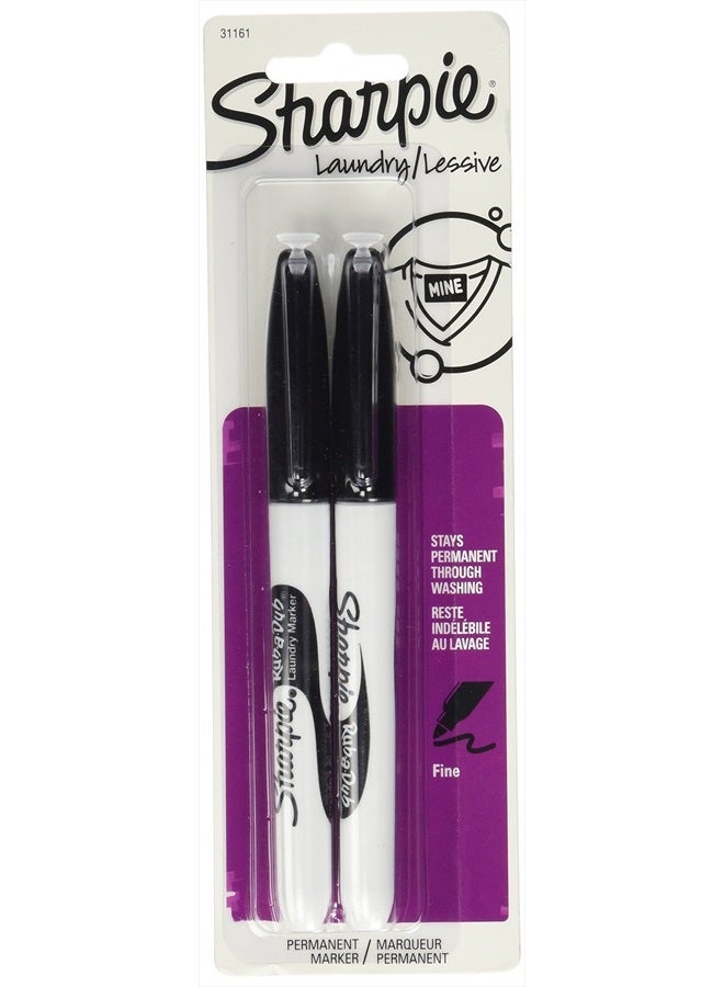 Sharpie Rub-a Dub Laundry Markers Black, 2pk - Image 1
