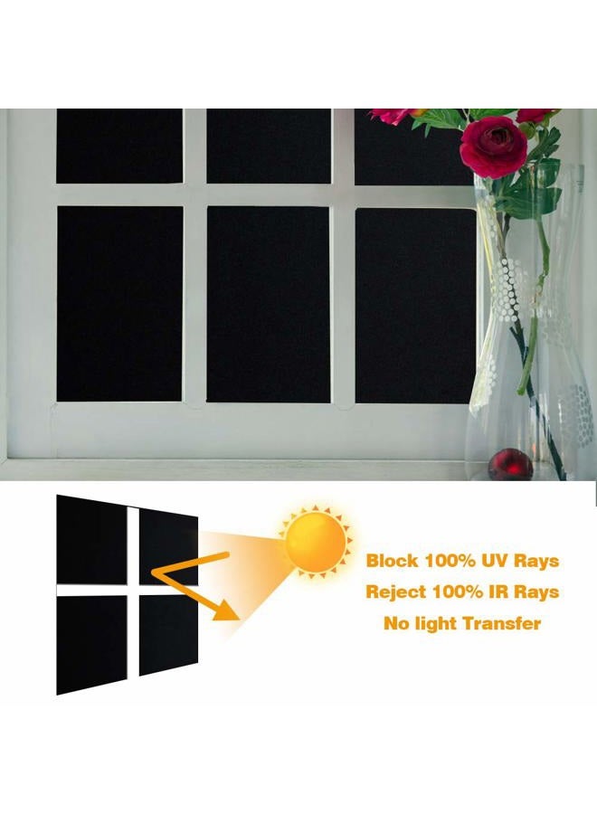 Mangobox Static Cling Total Blackout Window Film 100% UV Blocking Window Darkening Film Best Black Privacy Window Tint Removable Plastic Glass Covering(35.4x78.7 inches) - Image 4