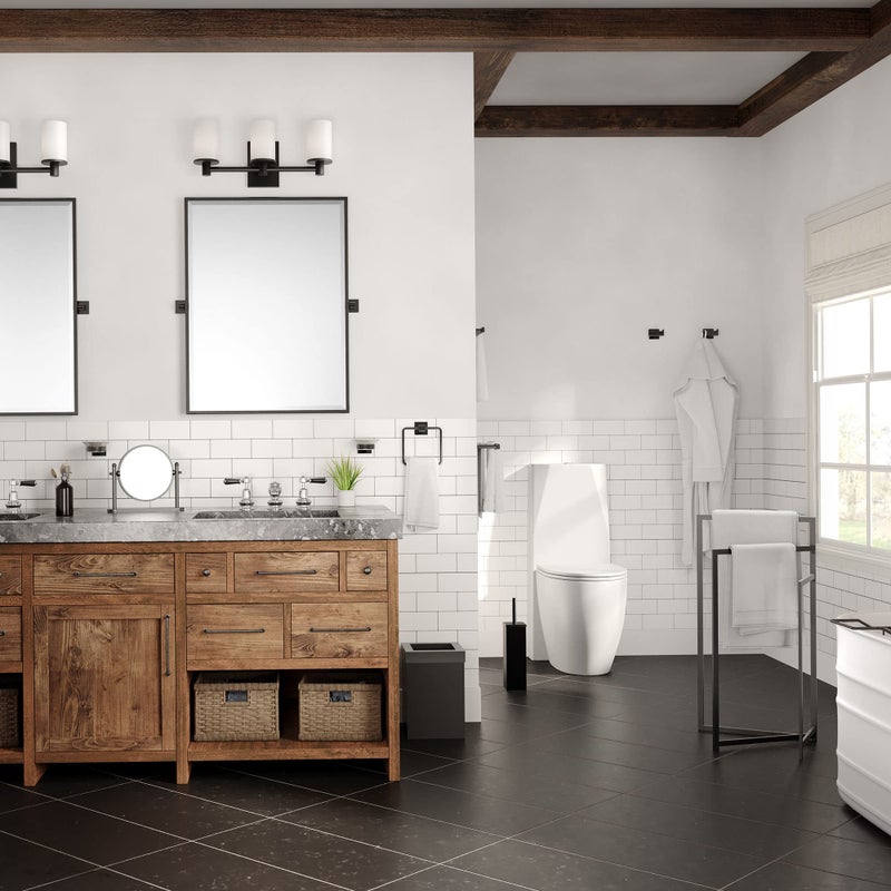 Gatco 1915, Modern Square Stainless Steel Waste Basket, Matte Black, 3.2 gallons , 11.88"H - Image 3