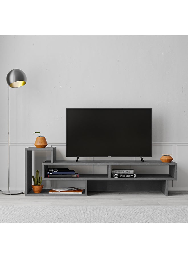 Mourah Home - Tetra Tv Stand Up To 43 Inches With Storage - Grey - 2 Years Warranty - Image 1