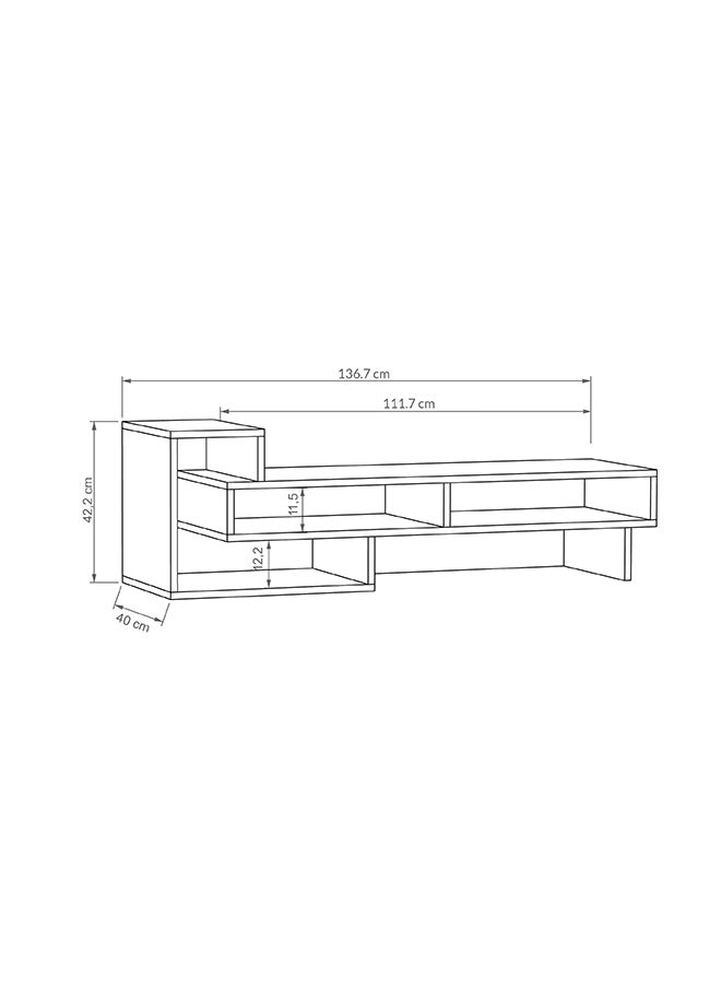 Mourah Home - Tetra Tv Stand Up To 43 Inches With Storage - Grey - 2 Years Warranty - Image 1