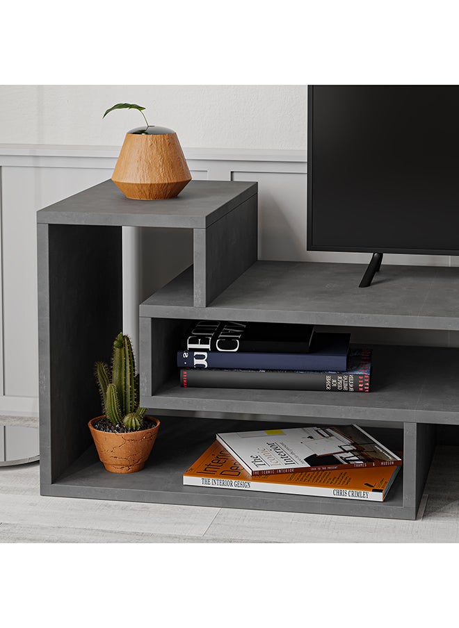 Mourah Home - Tetra Tv Stand Up To 43 Inches With Storage - Grey - 2 Years Warranty - Image 1