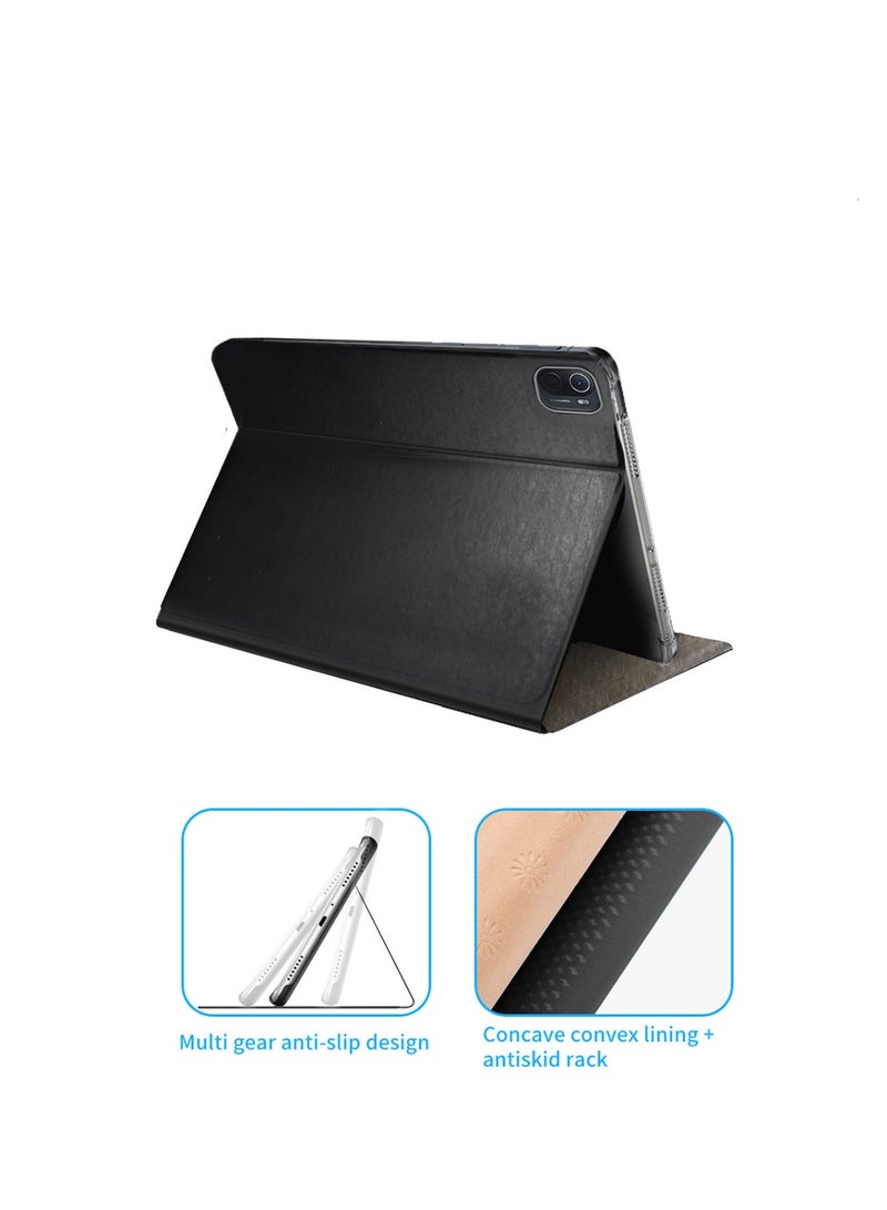 GMAX Premium PU Leather Smart Flip Case Cover Auto Sleep and Wake for Xiaomi Pad 5 / Xiaomi Pad 5 Pro  2021 11 Inch - Black - Image 3