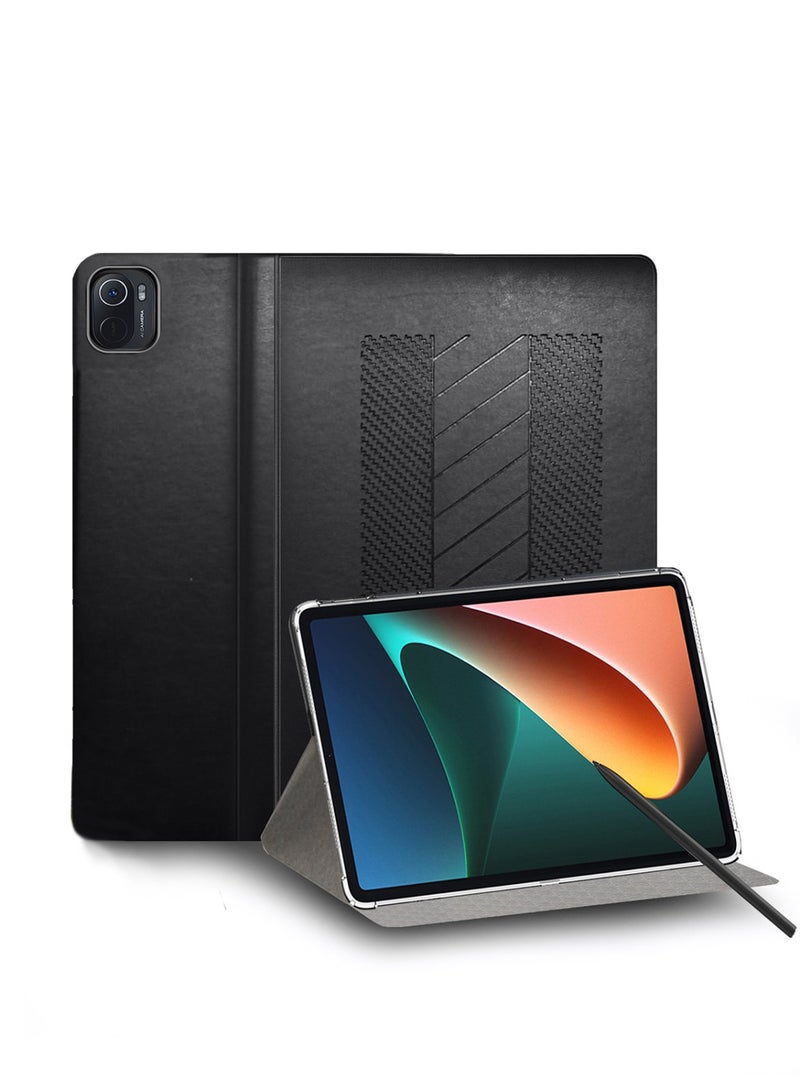 GMAX Premium PU Leather Smart Flip Case Cover Auto Sleep and Wake for Xiaomi Pad 5 / Xiaomi Pad 5 Pro  2021 11 Inch - Black - Image 2