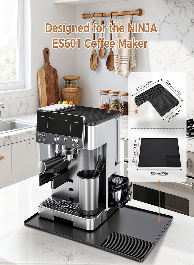 Ndoge Coffee Mat for Ninja Luxe Espresso Coffee Machine ES601, Top Mat Food-Grade Silicone Coffee Bar Accessories for Ninja Luxe Cafe Accessories, Waterproof Heat-Resistant Accessories for Countertop - Image 2