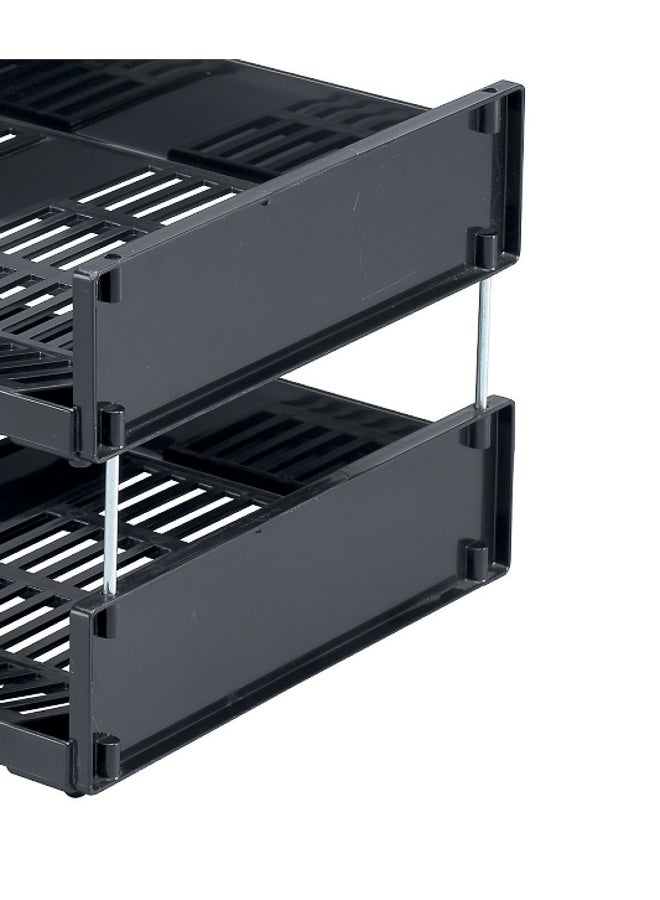 Durable 4 Pcs Metal Letter Tray Risers for Document Trays | Stackable 70mm Opaque Plastic Risers, Made in Germany, Pack of 4 Pieces/Bag for Neat Vertical Filing and Office Organization - Image 2