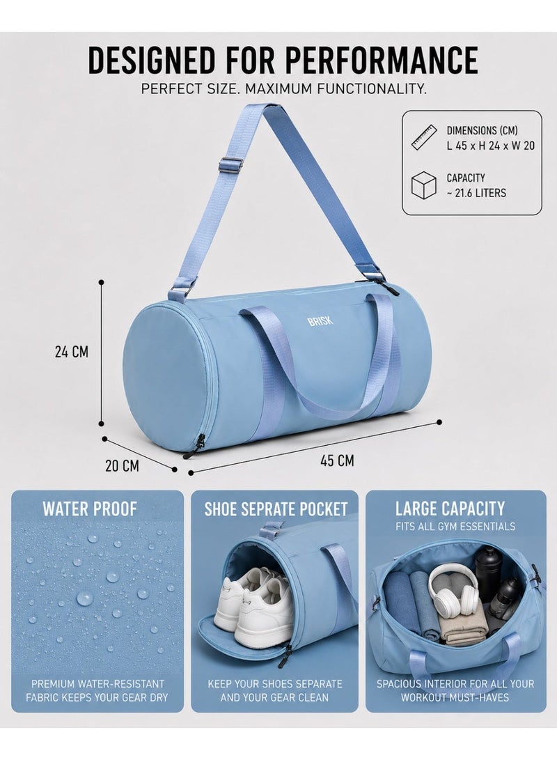 BRISK Stylish Waterproof Gym Bag – Large Sports Duffel With Shoe Pocket For Men & Women, Ideal For Travel & Workout - Image 2