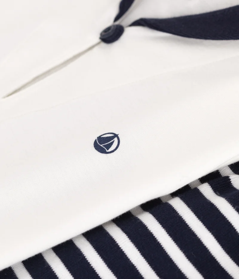 بيتي باتو Babies' two-piece cotton set including a T-shirt with a sailor collar