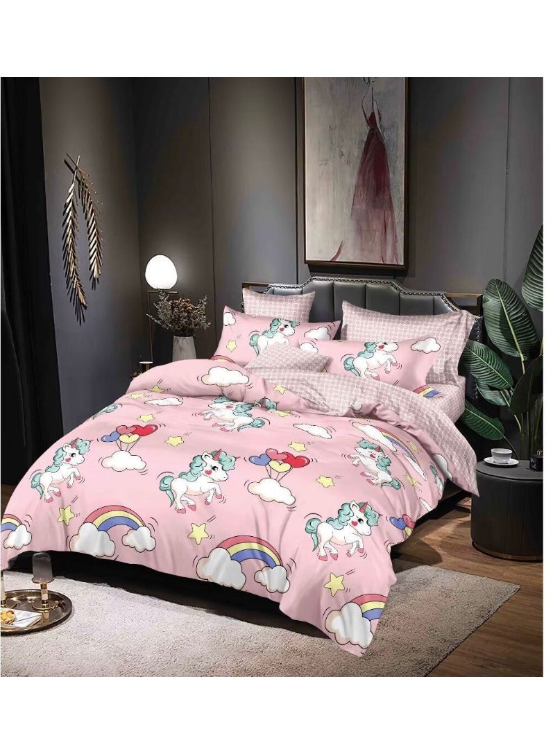 Kids Single Comforter Set 4 Pieces Cartoon Design Bedding Set - Image 5
