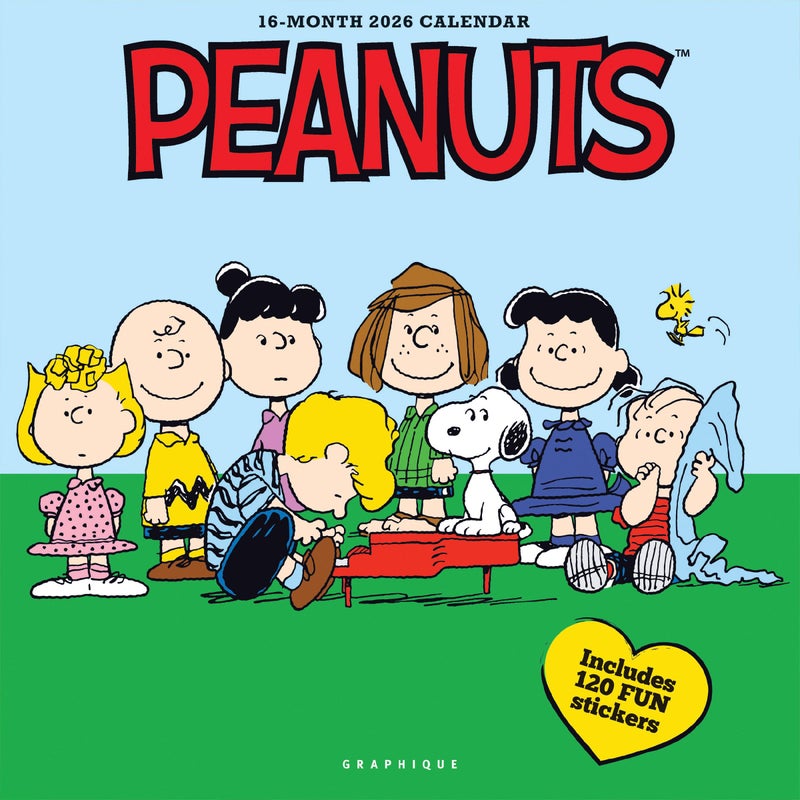 Graphique 2026 Peanuts Wall Calendar | 12â€ x 12â€ | Thick Paper | Home & Office Organizer | Large Monthly Grid | 3 Languages & Marked Holidays | 4 Month Preview Page for 2027 - Image 1