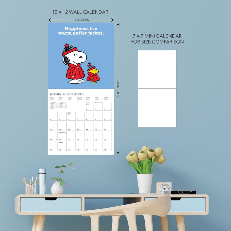 Graphique 2026 Peanuts Wall Calendar | 12â€ x 12â€ | Thick Paper | Home & Office Organizer | Large Monthly Grid | 3 Languages & Marked Holidays | 4 Month Preview Page for 2027 - Image 5