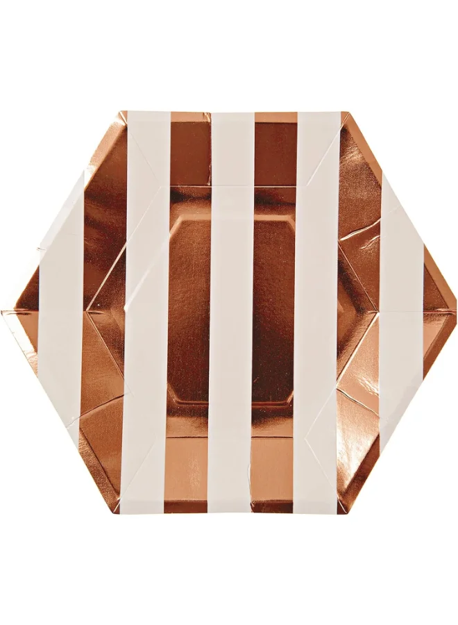 Meri Meri Rose Gold Striped Small Plates
